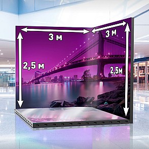 Угловая светодиодная фотозона 3х2,5