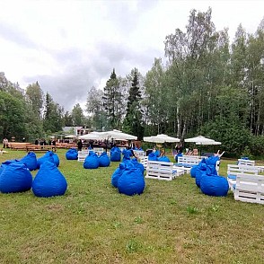Кресло мешок пуф синий